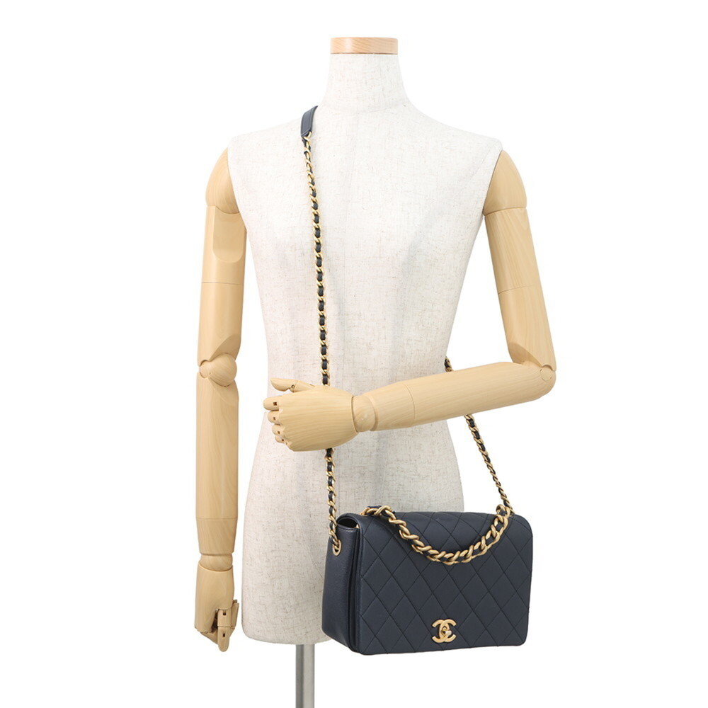 CHANEL Chain Shoulder Bag Matelasse Coco Mark Caviar Skin AS1977 - Picture 4 of 16